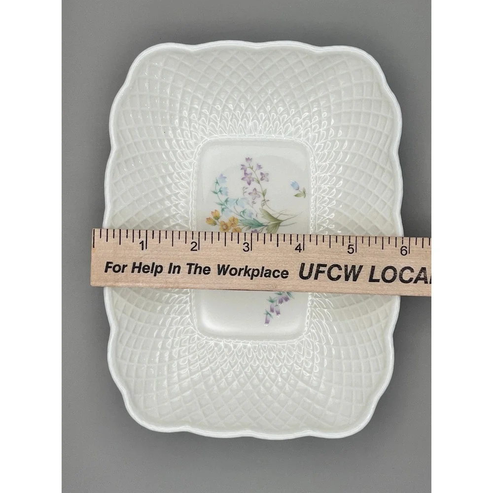 Mikasa Gentle Breeze Flowered Trinket Vanity‎ Tray Bone China 7.5